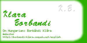 klara borbandi business card